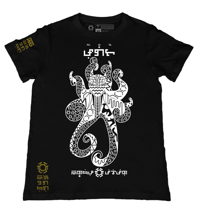 Pugita Black T-Shirt from the Tribal Art Series